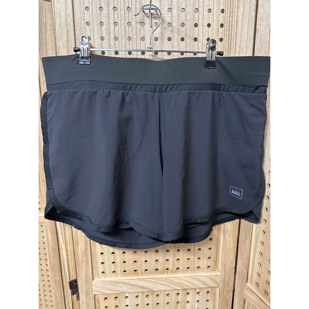 REI Co-op Fast Pass 2-in-1 Running Shorts Womens Large Black 4 Inch Inseam NWT